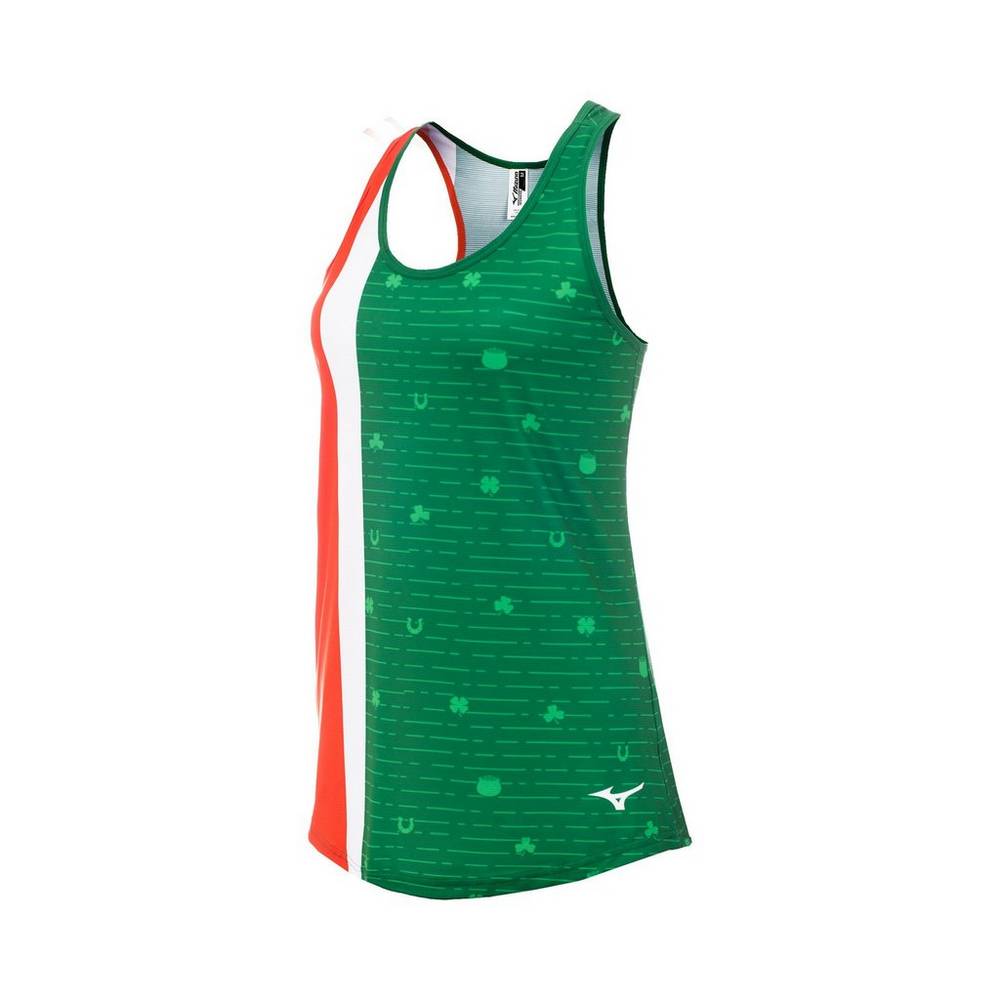 Womens Mizuno Printable Tank Top Green Philippines (PDOMVY267)